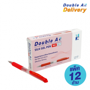 ปากกาเจล Double A Gel Pen 0.7 mm. สีแดง แพ็ค 12 ด้าม