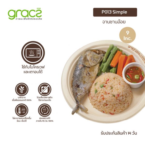 GRACZ จานอาหาร 9 นิ้ว รุ่น P013 (แพ็ก 50 ชิ้น) (เกรซ ซิมเปิล) - Image 3