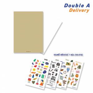 สมุดมุงหลังคา A5 75 แกรม 30 แผ่น หน้าปกคราฟท์ เนื้อในไม่มีเส้น พร้อม Sticker