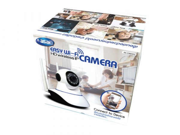 Asaki AK-CM0503 กล้องวงจรปิดไร้สาย (แถมฟรีชุดเมมโมรี่การ์ด 8 GB คละสี)