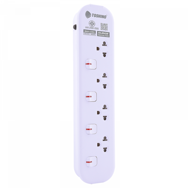 Toshino รางปลั๊กไฟ 4 ช่อง 4 สวิตช์ 3 เมตร 16A/3600W รุ่น JT4-3M