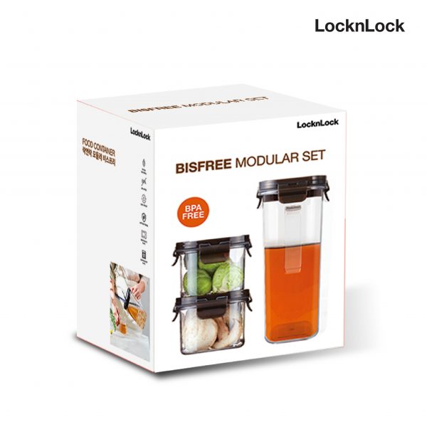 LocknLock - Bisfree Modular Set เซตกล่องถนอมอาหาร 3 ชิ้น รุ่น LBF402S3 - Image 2