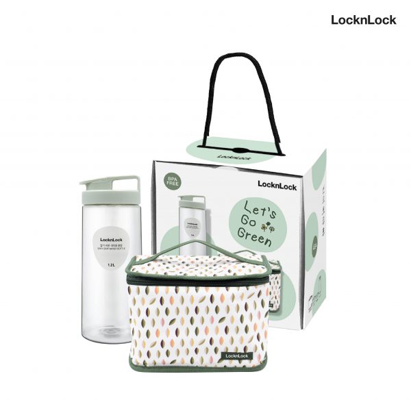 LocknLock เซตกล่องอาหารกลางวันพร้อมกระบอกน้ำ Go Green LocknLock รุ่น HPL816GNS2