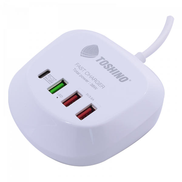 Toshino ปลั๊ก PD+QC 20W,2USB(3.6A) สาย 1.2 เมตร รุ่น TS-1PD - Image 2