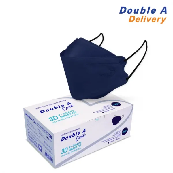 Double A Care หน้ากากอนามัยทางการแพทย์ 3D V-SHAPE Smart FIT สีน้ำเงินเข้ม - Image 3