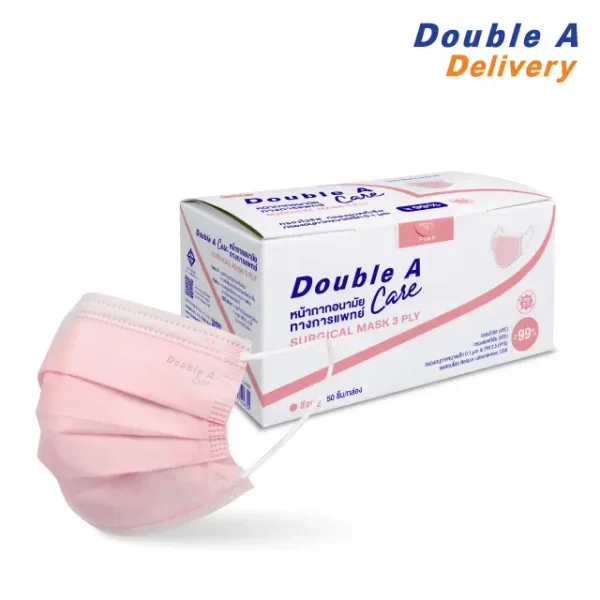 หน้ากากอนามัย 3 ชั้น SURGICAL MASK 3L-สีชมพู[แบบกล่อง] - Image 2