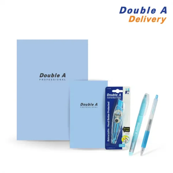 Double A ชุดเครื่องเขียน Back to school Set สีฟ้า (Set เล็ก)