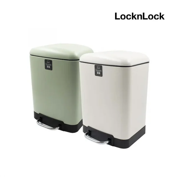 LocknLock ถังขยะ Square Steel Pedal Dust Bin ความจุ 6 L. รุ่น BYP122IVY สีขาว - Image 2
