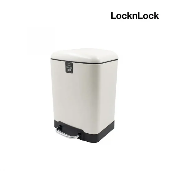 LocknLock ถังขยะ Square Steel Pedal Dust Bin ความจุ 6 L. รุ่น BYP122IVY สีขาว