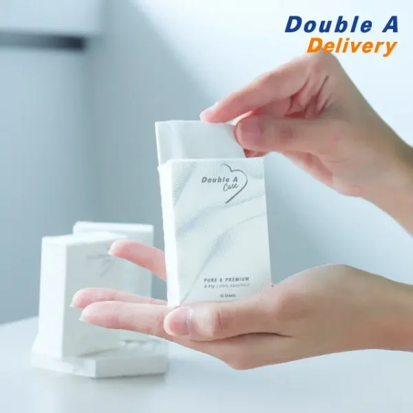 Double A Care เพียว & พรีเมียมทิชชู หนา 3 ชั้น แบบมินิพ็อกเกต( แพ็ค 12 ชิ้น ) 3 แพ็ก ฟรี! สบู่โฟมล้างมือ แอนตี้แบคทีเรีย กลิ่น Fresh Flower ขนาด 250 มิลลิลิตร - Image 2
