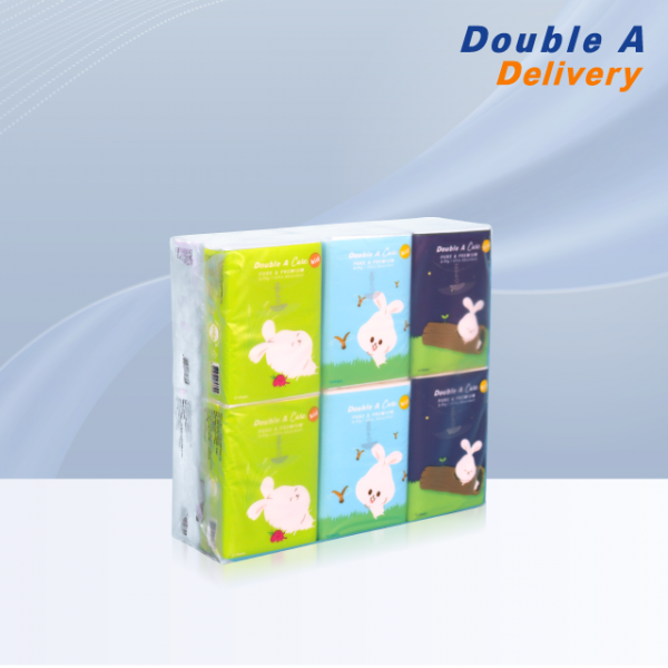 Double A Care เพียว & พรีเมียมทิชชู หนา 3 ชั้น แบบมินิพ็อกเกต ลาย Cotton Rabbit 10 แผ่น/ชิ้น คละลาย (แพ็ก 12 ชิ้น) - Image 4