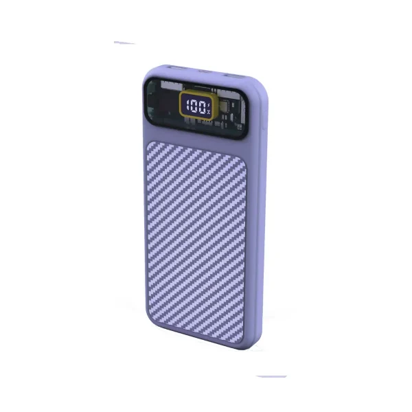 Asaki Power Bank 10000 mAh มี มอก. พาวเวอร์แบงค์ เเบตเตอรี่สำรอง ชาร์จเร็ว 22.5W จอ LED รุ่น A-B3566F-สีม่วง