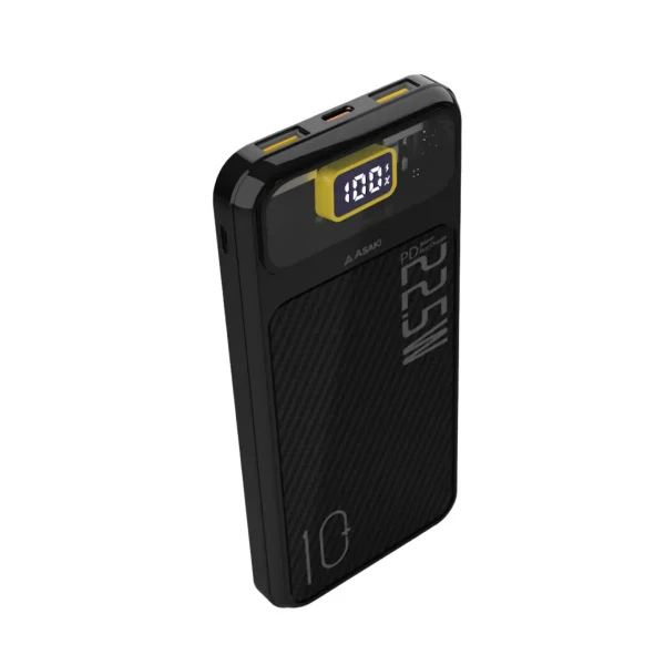 Asaki Power Bank 10000 mAh มี มอก. พาวเวอร์แบงค์ เเบตเตอรี่สำรอง ชาร์จเร็ว 22.5W จอ LED รุ่น A-B3566F-สีดำ