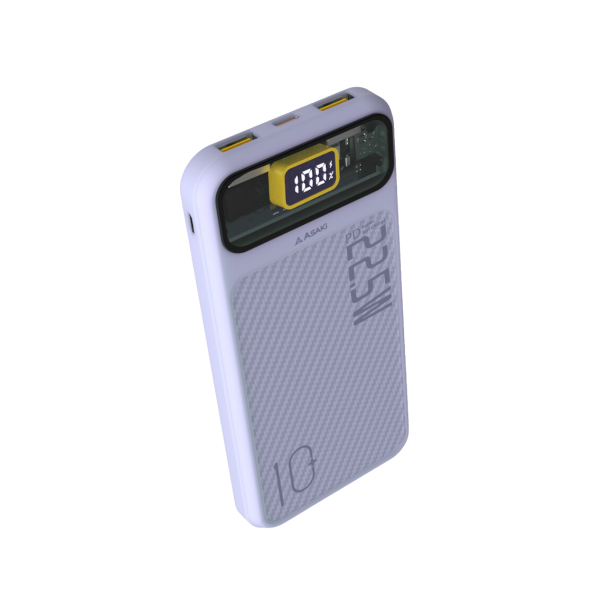 Asaki Power Bank 10000 mAh มี มอก. พาวเวอร์แบงค์ เเบตเตอรี่สำรอง ชาร์จเร็ว 22.5W จอ LED รุ่น A-B3566F-สีม่วง - Image 2