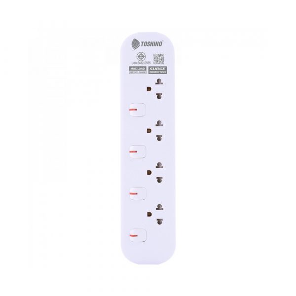 Toshino รางปลั๊กไฟ 4 ช่อง 4 สวิตช์ 5 เมตร 16A/3600W รุ่น JT4-5M - Image 3