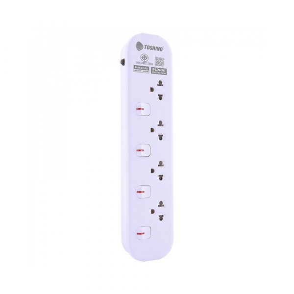 Toshino รางปลั๊กไฟ 4 ช่อง 4 สวิตช์ 5 เมตร 16A/3600W รุ่น JT4-5M - Image 4