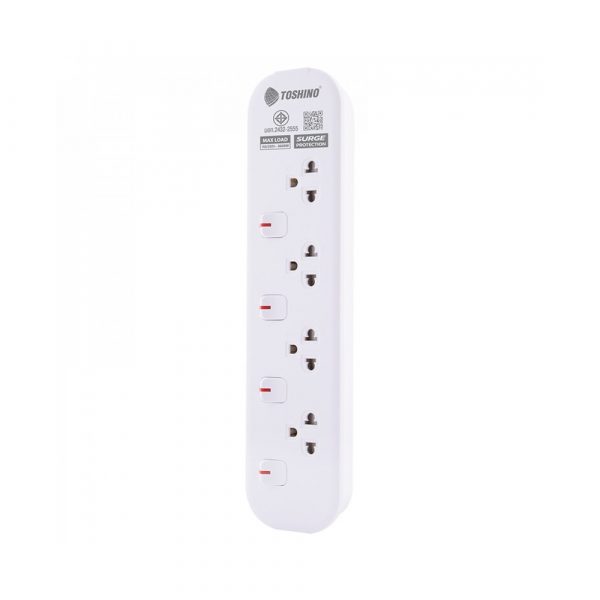 Toshino รางปลั๊กไฟ 4 ช่อง 4 สวิตช์ 5 เมตร 16A/3600W รุ่น JT4-5M - Image 5