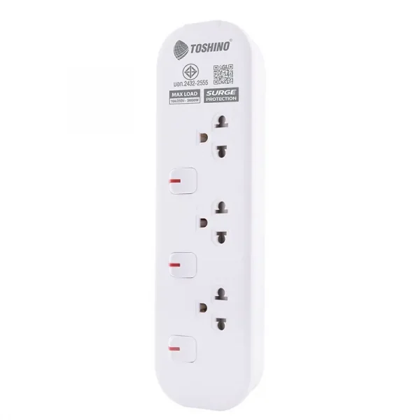 Toshino รางปลั๊กไฟ 3 ช่อง 3 สวิตช์ 1.5 เมตร 16A/3600W รุ่น JT3-1.5M - Image 3