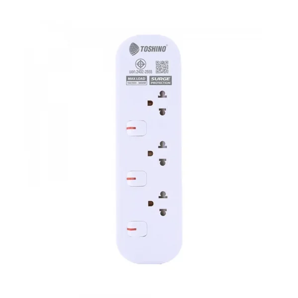 Toshino รางปลั๊กไฟ 4 ช่อง 4 สวิตช์ 3 เมตร 16A/3600W รุ่น JT4-3M - Image 2