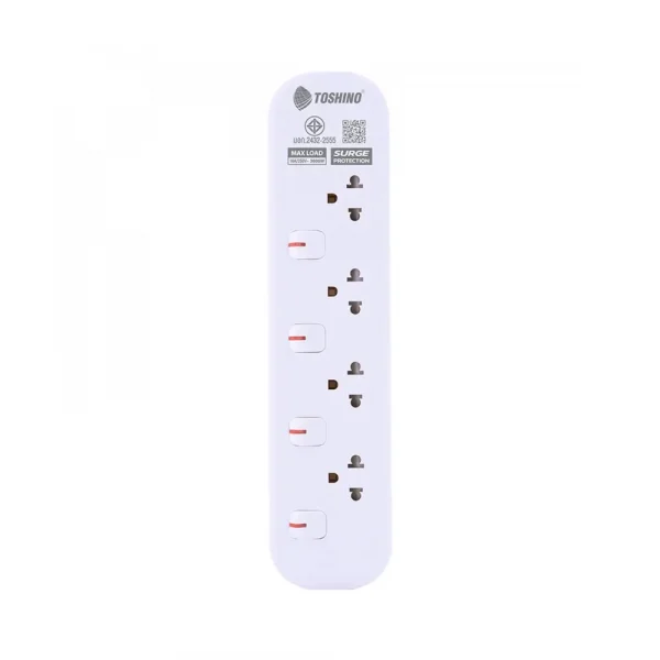 Toshino รางปลั๊กไฟ 4 ช่อง 4 สวิตช์ 3 เมตร 16A/3600W รุ่น JT4-3M - Image 2