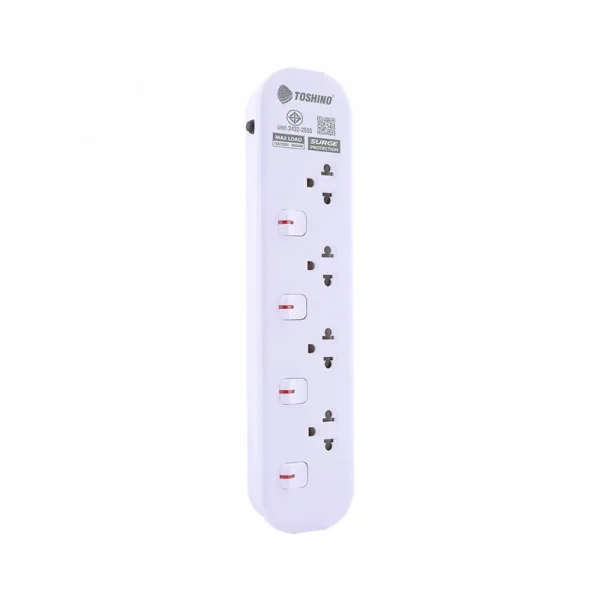 Toshino รางปลั๊กไฟ 4 ช่อง 4 สวิตช์ 3 เมตร 16A/3600W รุ่น JT4-3M - Image 3