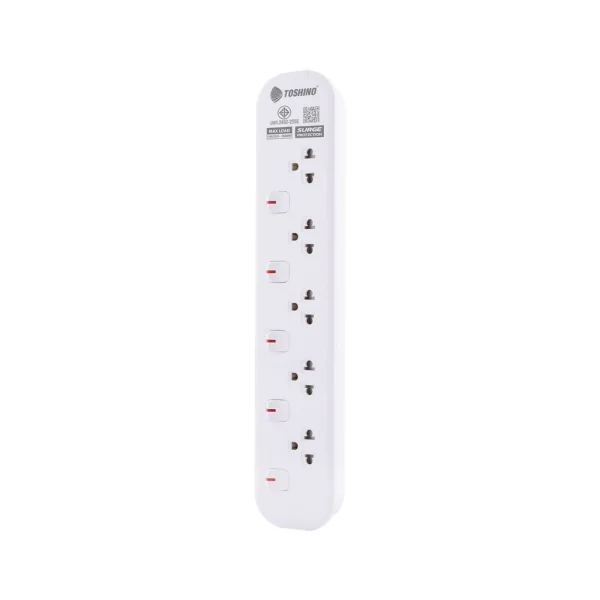 Toshino รางปลั๊กไฟ 5 ช่อง 5 สวิตช์ 10 เมตร 16A/3600W รุ่น JT5-10M - Image 4
