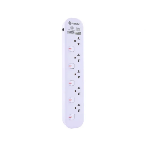 Toshino รางปลั๊กไฟ 5 ช่อง 5 สวิตช์ 3 เมตร 16A/3600W รุ่น JT5-3M - Image 3