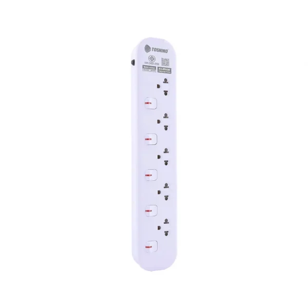 Toshino รางปลั๊กไฟ 5 ช่อง 5 สวิตช์ 5 เมตร 16A/3600W รุ่น JT5-5M - Image 2