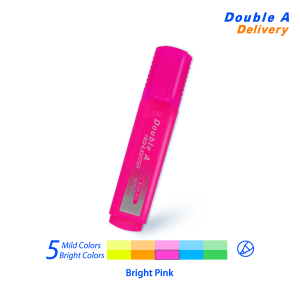 ปากกาเน้นข้อความทรงแบนดั๊บเบิ้ล เอ สีชมพู