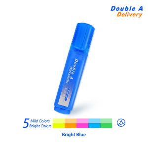 ปากกาเน้นข้อความทรงแบนดั๊บเบิ้ล เอ สีฟ้า