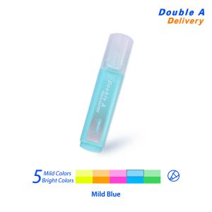 ปากกาเน้นข้อความทรงแบนดั๊บเบิ้ล เอ สีฟ้าพาสเทล