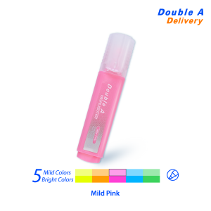 ปากกาเน้นข้อความทรงแบนดั๊บเบิ้ล เอ สีชมพูพาสเทล