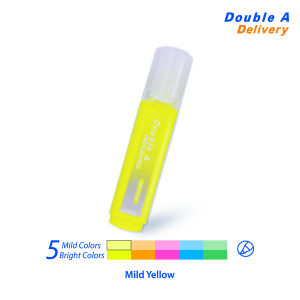 ปากกาเน้นข้อความทรงแบนดั๊บเบิ้ล เอ สีเหลืองพาสเทล