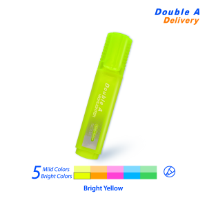 ปากกาเน้นข้อความทรงแบนดั๊บเบิ้ล เอ สีเหลือง