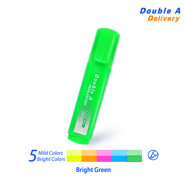 ปากกาเน้นข้อความทรงแบนดั๊บเบิ้ล เอ สีเขียว