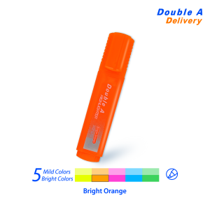 ปากกาเน้นข้อความทรงแบนดั๊บเบิ้ล เอ สีส้ม