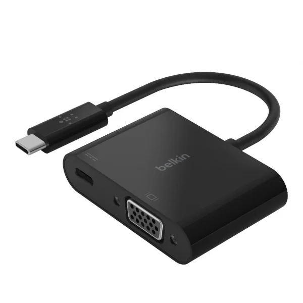 Belkin AVC001 อะแดปเตอร์แปลงสัญญาณภาพ USB-C to VGA (1080p @60Hz) มีพอร์ต USB C รองรับการชาร์จสูงสุด 60 วัตต์ - Image 2