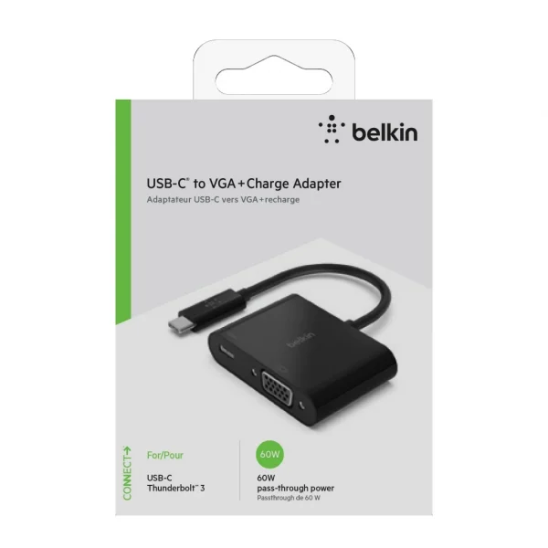 Belkin AVC001 อะแดปเตอร์แปลงสัญญาณภาพ USB-C to VGA (1080p @60Hz) มีพอร์ต USB C รองรับการชาร์จสูงสุด 60 วัตต์ - Image 6