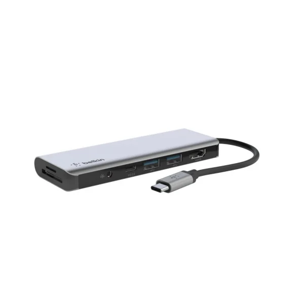 Belkin AVC009 ฮับมัลติพอร์ต USB-C 7-in-1 มี HDMI 4K @30Hz รองรับกำลังไฟสูงสุด 100 วัตต์ ใช้ได้กับ MacBook M1/M2 - Image 2