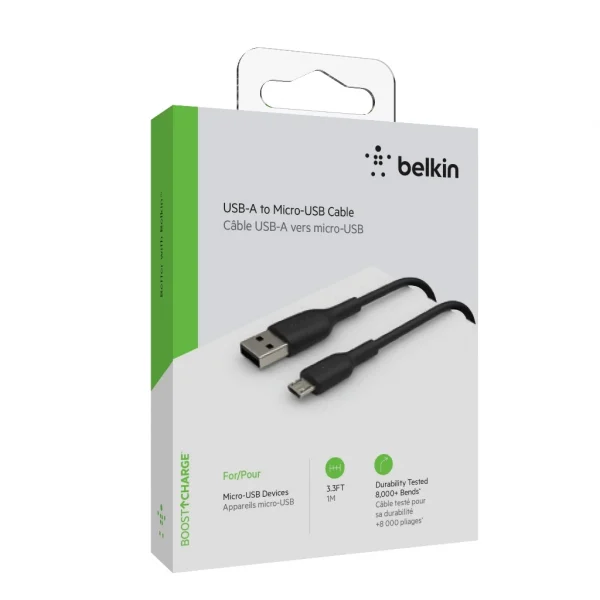 Belkin CAB005 สายชาร์จ Micro-USB รองรับกำลังไฟ 12 วัตต์ โอนถ่ายขอมูล 480Mbps ชาร์จสมาร์ทโฟน แท็ปเล็ต ยาว 1ม.*aff - Image 2