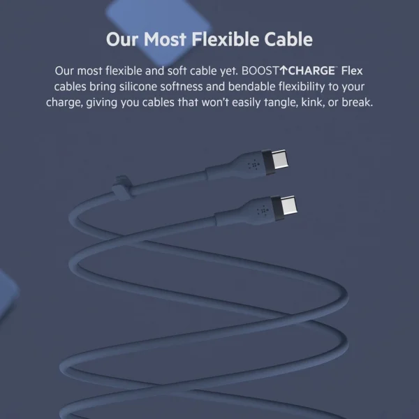 Belkin CAB009 สายชาร์จ USB-C ได้รับกาารับรอง USB-IF ชาร์จ 0-50% ใน 26 นาที* ทนเพิ่มขึ้น 25 เท่า* รองรับกำลังไฟ 60W -1 เมตร สีชมพู - Image 5