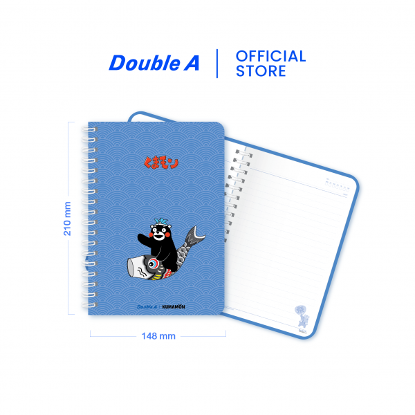 สมุดบันทึกเข้าเล่มแบบสันห่วง A5 ลาย Kumamon 80 แกรม 60 แผ่น 4 เล่ม (คละแบบ) - Image 2