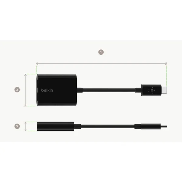 Belkin F7U081 อะแดปเตอร์เพิ่ม Type-C 2 ช่อง ชาร์จและฟังเพลงได้พร้อมกันสำหรับ Samsung Galaxy, Google Pixel, iPad Pro - Image 6