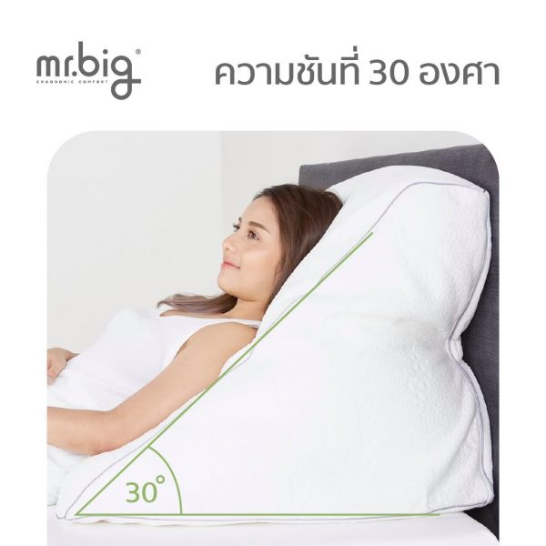 mr.big GERD Pillow หมอน Ergonomic สำหรับผู้ป่วยกรดไหลย้อน ปรับระดับได้ พร้อมปลอกถอดซักได้ - Image 9