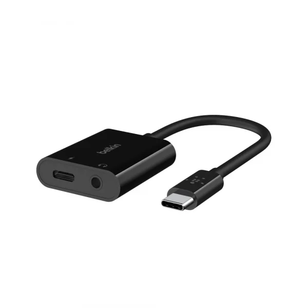 Belkin NPA004 RockStar™ 3.5mm Audio + USB-C อะแดปเตอร์เพิ่มพอร์ต USB-C ให้ชาร์จและ ฟังเพลงหรือเล่นเกมได้พร้อมกัน - Image 3