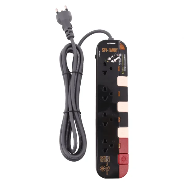 Toshino รางปลั๊ก 4 ช่อง 4 สวิตช์ 3 ม.(10A/2300W) Yor Forger รุ่น P4375-3M SPXY - Image 4