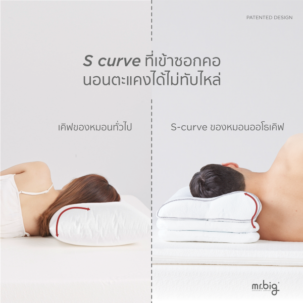 mr.big Orthocurve Pillow หมอนหนุน Ergonomic รุ่นออโธเคิฟ หมอนหนุนปรับระดับได้ - Image 7