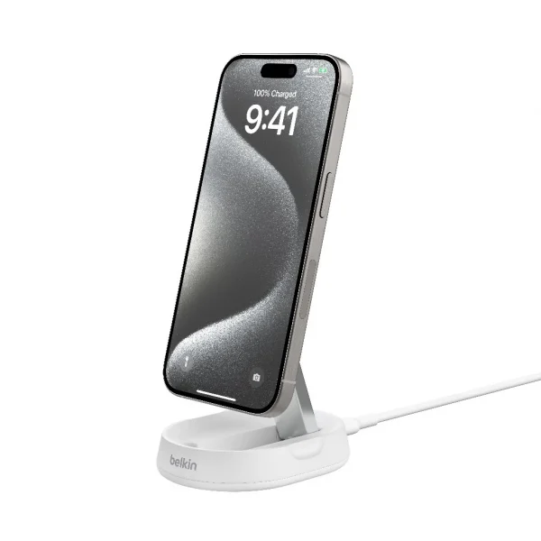 Belkin แท่นชาร์จไร้สายแบบแม่เหล็ก เทคโนโลยี Qi2 กำลังไฟ 15 วัตต์ รองรับ iPhone 15 Series (WIA008) - Image 4
