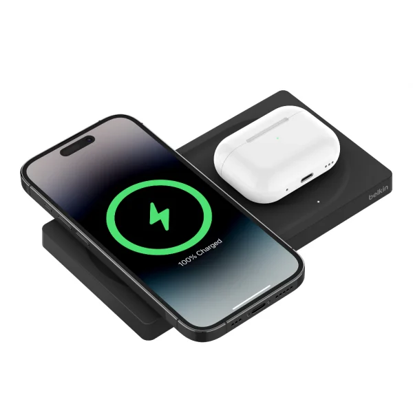 Belkin แท่นชาร์จเร็วไร้สาย MagSafe 15W BoostCharge Pro 2-in-1 ชาร์จ สำหรับชาร์จ iPhone และ AirPods (WIZ019) - Image 3