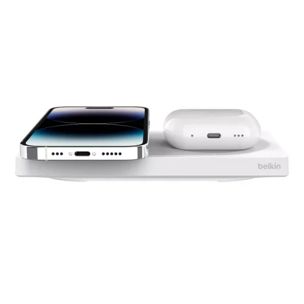 Belkin แท่นชาร์จเร็วไร้สาย MagSafe 15W BoostCharge Pro 2-in-1 ชาร์จ สำหรับชาร์จ iPhone และ AirPods (WIZ019) - Image 2
